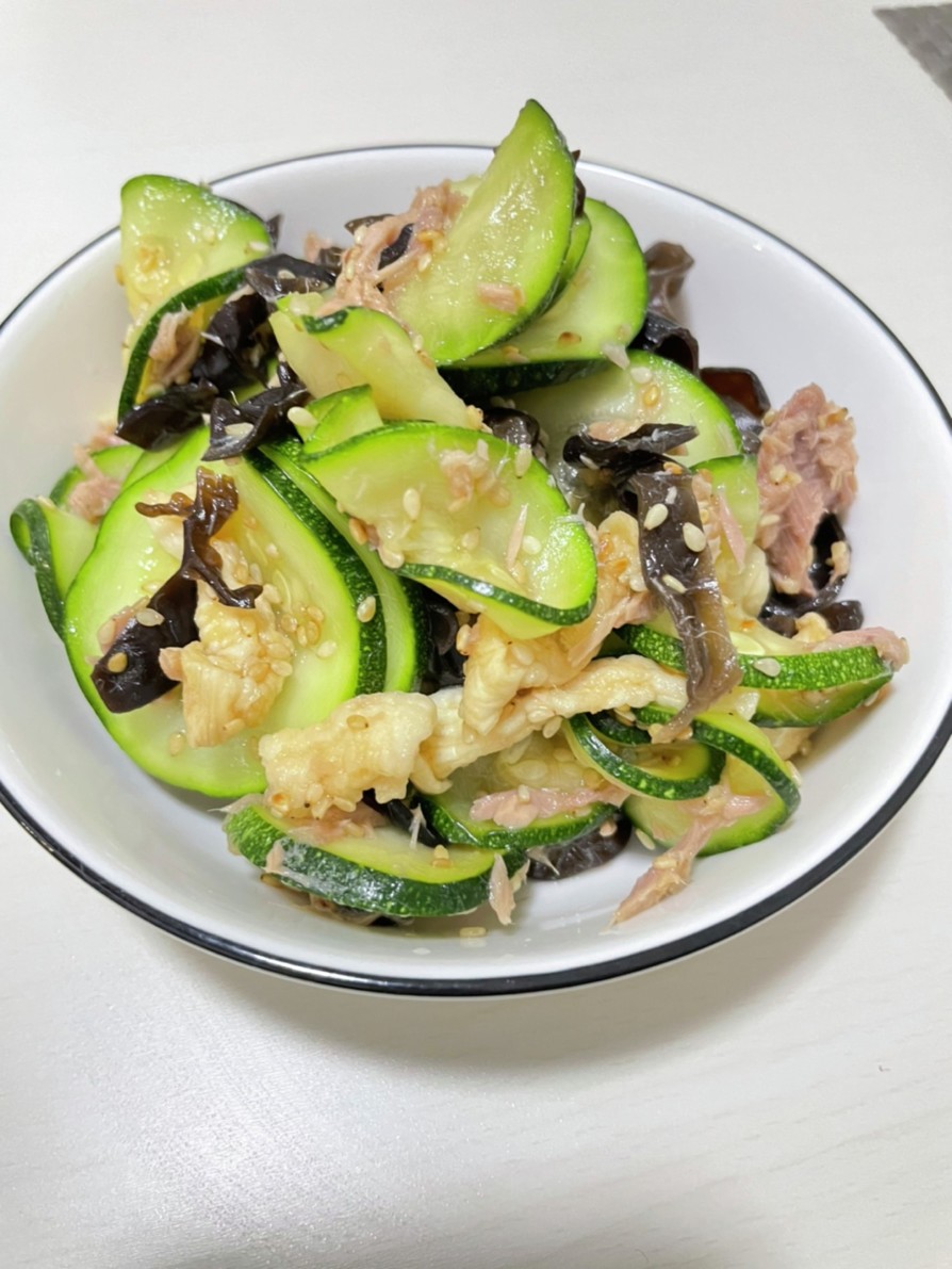 食感楽しい♡ズッキーニの中華サラダの画像