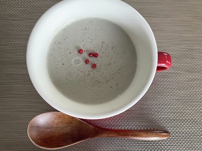 食物繊維⤴️ごぼうと舞茸の豆乳ポタージュの写真