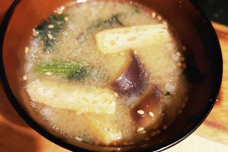 ナスとほうれん草玉ねぎもいるよ朝味噌汁 レシピ 作り方 By S S ひー クックパッド 簡単おいしいみんなのレシピが375万品