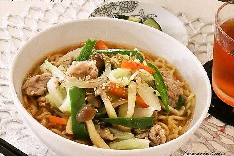 たっぷり野菜と豚肉の醤油ラーメン レシピ 作り方 By ジャカランダ クックパッド 簡単おいしいみんなのレシピが374万品