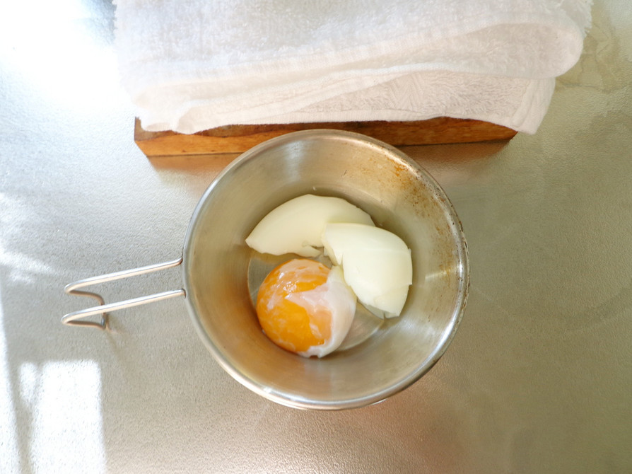 最速のタオルに（煮）卵の画像