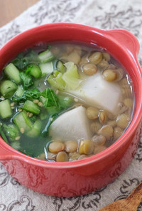 【朝スープ】かぶとレンズ豆のスープ