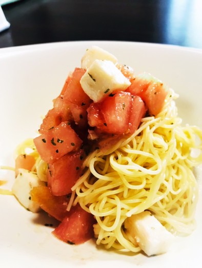 かんたんトマト冷製パスタ（カッペリーニ）の写真