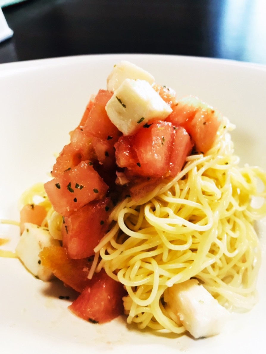 かんたんトマト冷製パスタ（カッペリーニ）の画像