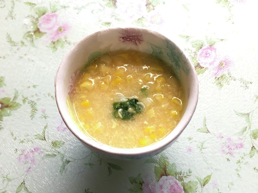 とうもろこしの中華スープの画像