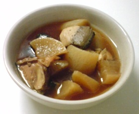 梅シロップでブリ大根