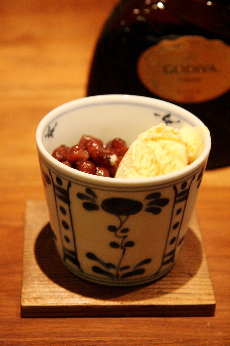 バニラアイス☆あずき添えゴディバ風味の画像
