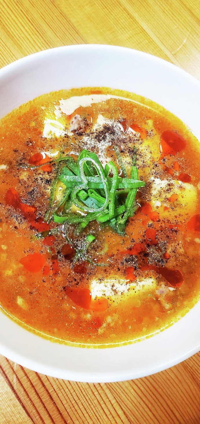 トローン☺絹ごし♬麻婆豆腐スープの画像