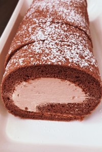 きび砂糖米粉チョコレートロールケーキ