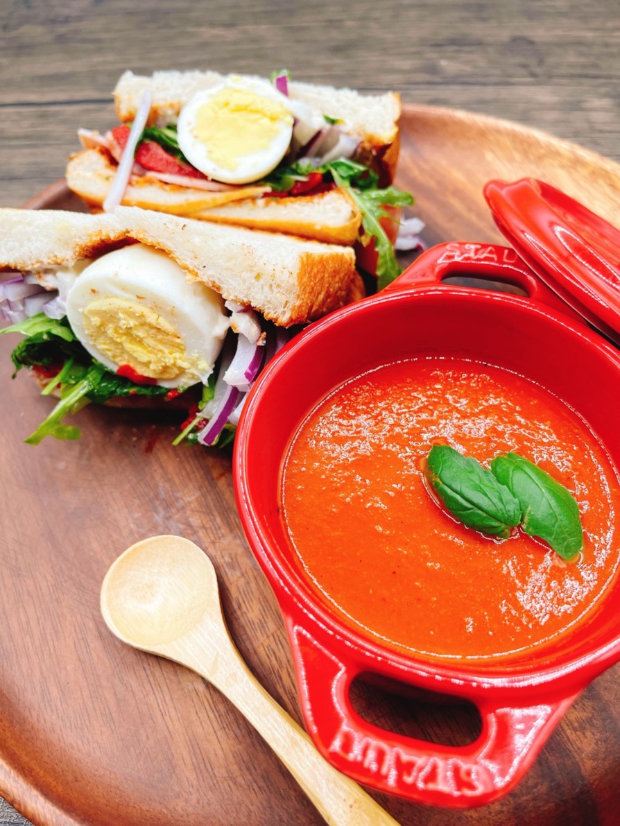 簡単☆トマトとパプリカのスープの画像