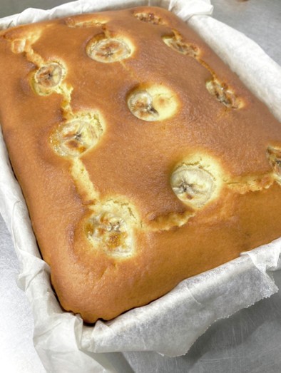 ホットケーキミックスでつくるバナナケーキの写真