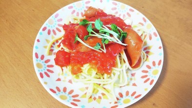 ソーセージいりトマトパスタ♪の写真