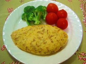 豚挽きと玉葱の和風オムレツ