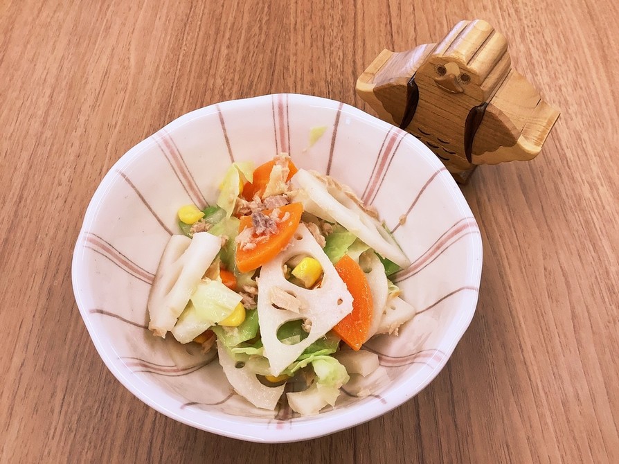【大崎市】れんこんとツナのサラダ【給食】の画像