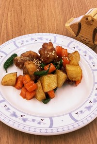【大崎市】鶏肉と芋の揚げ煮【学校給食】