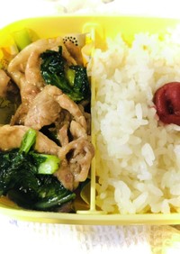 お弁当にもぴったりな小松菜と豚肉の炒め物