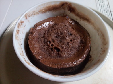 簡単レンジで４分プディング風チョコケーキの写真