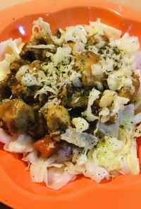 ２日目のカレー活用●揚げ玉カレー焼きそば