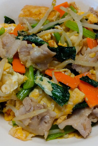 小松菜と豆腐のチャンプルー
