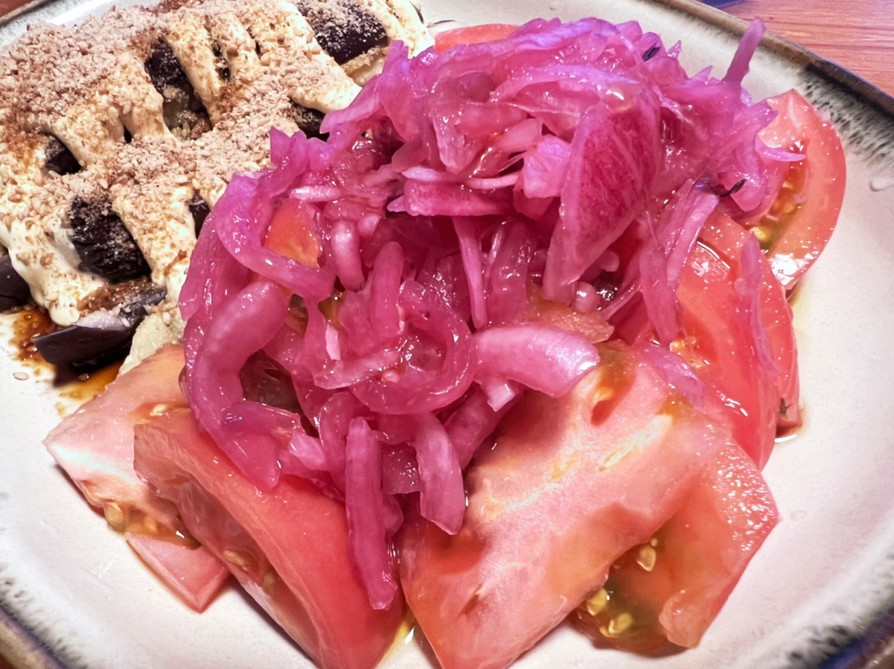 ダイエット♡紫玉葱甘酢漬DEトマトサラダの画像