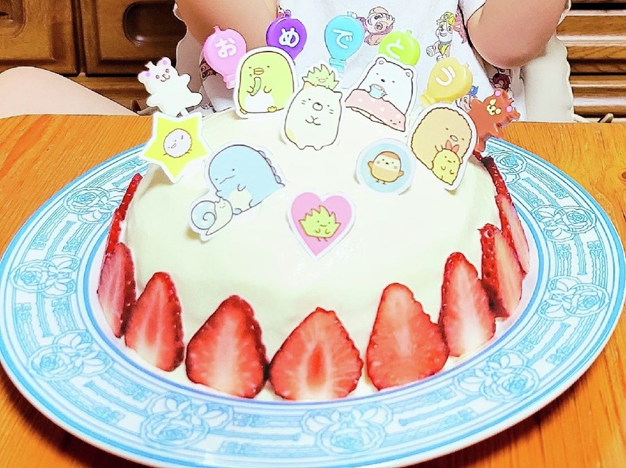 【フルーチェで簡単！】苺のドームケーキの画像