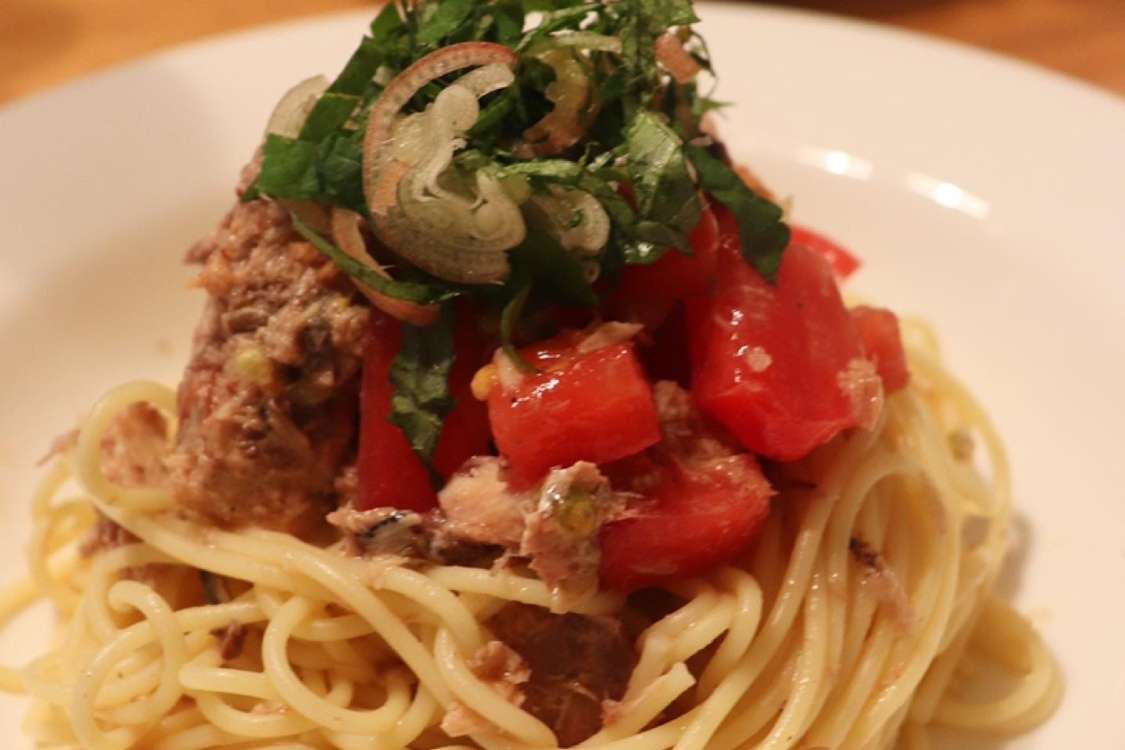 サバ缶で サバとトマトの和風冷製パスタ レシピ 作り方 By アイコ15 クックパッド 簡単おいしいみんなのレシピが379万品