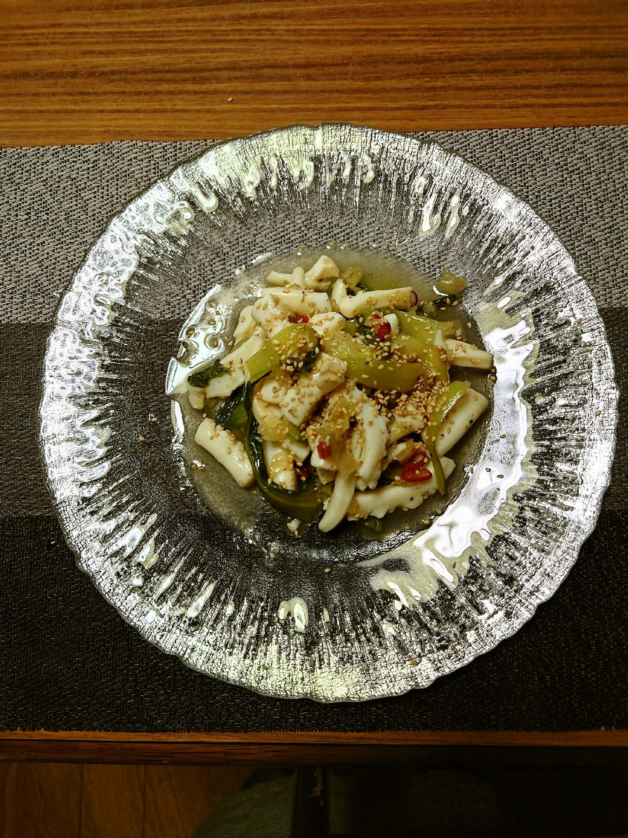 ヨウサマの減塩イカ＆青梗菜の搾菜味酢の物の画像