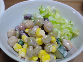 お豆のコロコロサラダ
