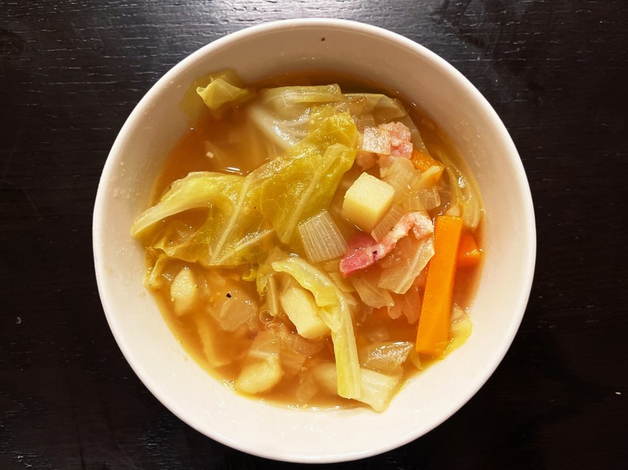 優しい味★基本の野菜とベーコンのスープの画像