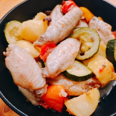 オーブンで簡単　鶏野菜焼き