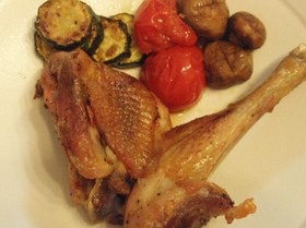 簡単ローストチキン☆グリル野菜を添えて