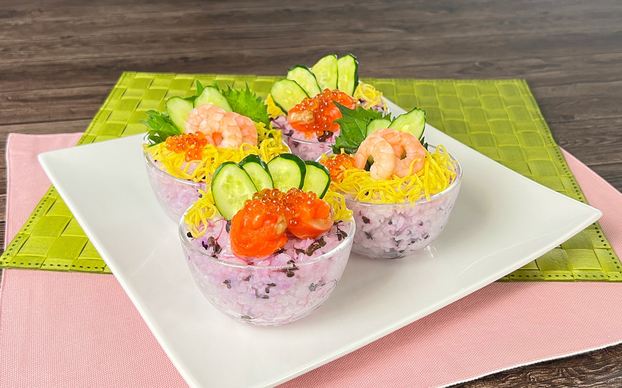 七夕に！スプラウトのカラフルカップ寿司の画像