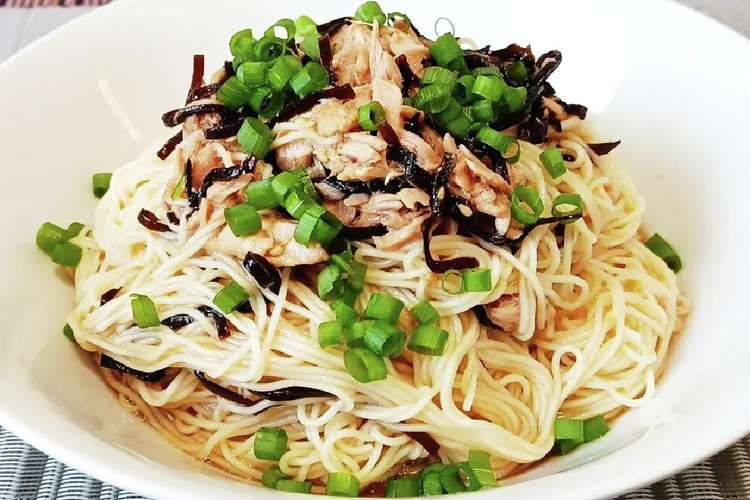 超簡単 ツナと塩昆布のさっぱり素麺 レシピ 作り方 By Hy クックパッド 簡単おいしいみんなのレシピが372万品