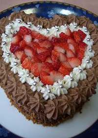 バレンタイン☆ハート型チョコレートケーキ