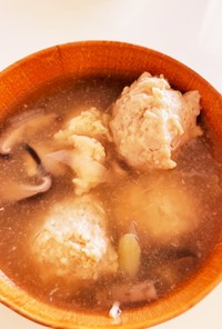 エノキ入り鶏団子の中華スープ