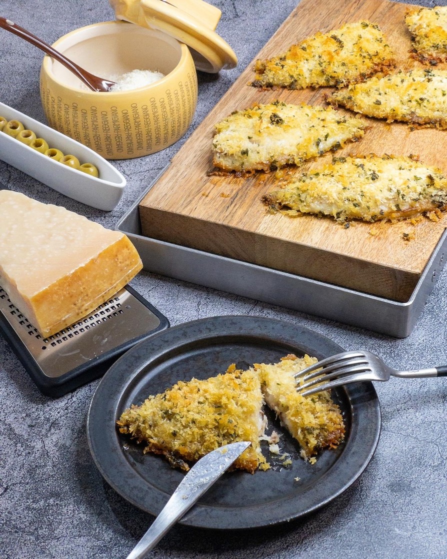鯵のチーズパン粉焼きの画像