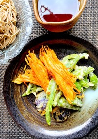 夏野菜の天ぷら蕎麦