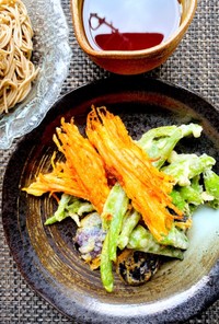 夏野菜の天ぷら蕎麦