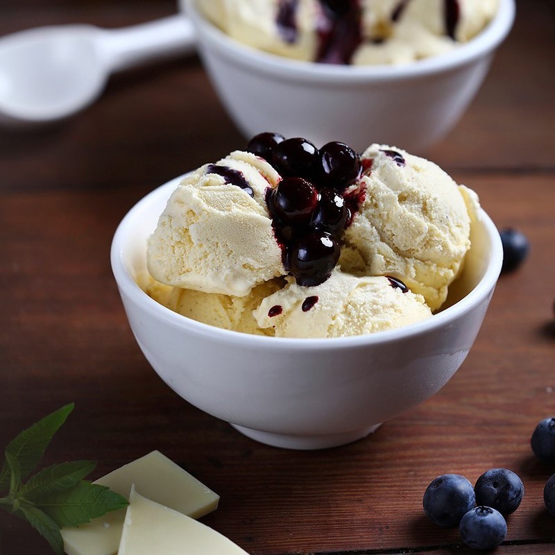 ブルーベリークランブルアイスクリームのレシピ