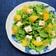 春菊と柿とクリチのサラダ　山葵風味