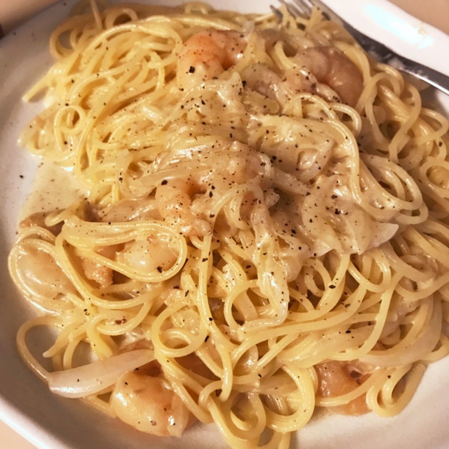 えびのホワイトソースパスタ by ReinaPapa 【クックパッド】 簡単おいしいみんなのレシピが395万品