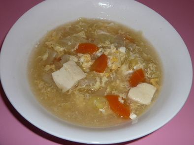 白菜と卵の中華スープの写真