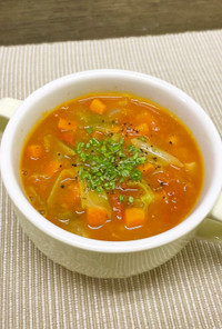 シークワーサー風味　ヘルシー野菜スープ