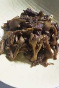 牛肉と舞茸のカリバタ天つゆ焼き