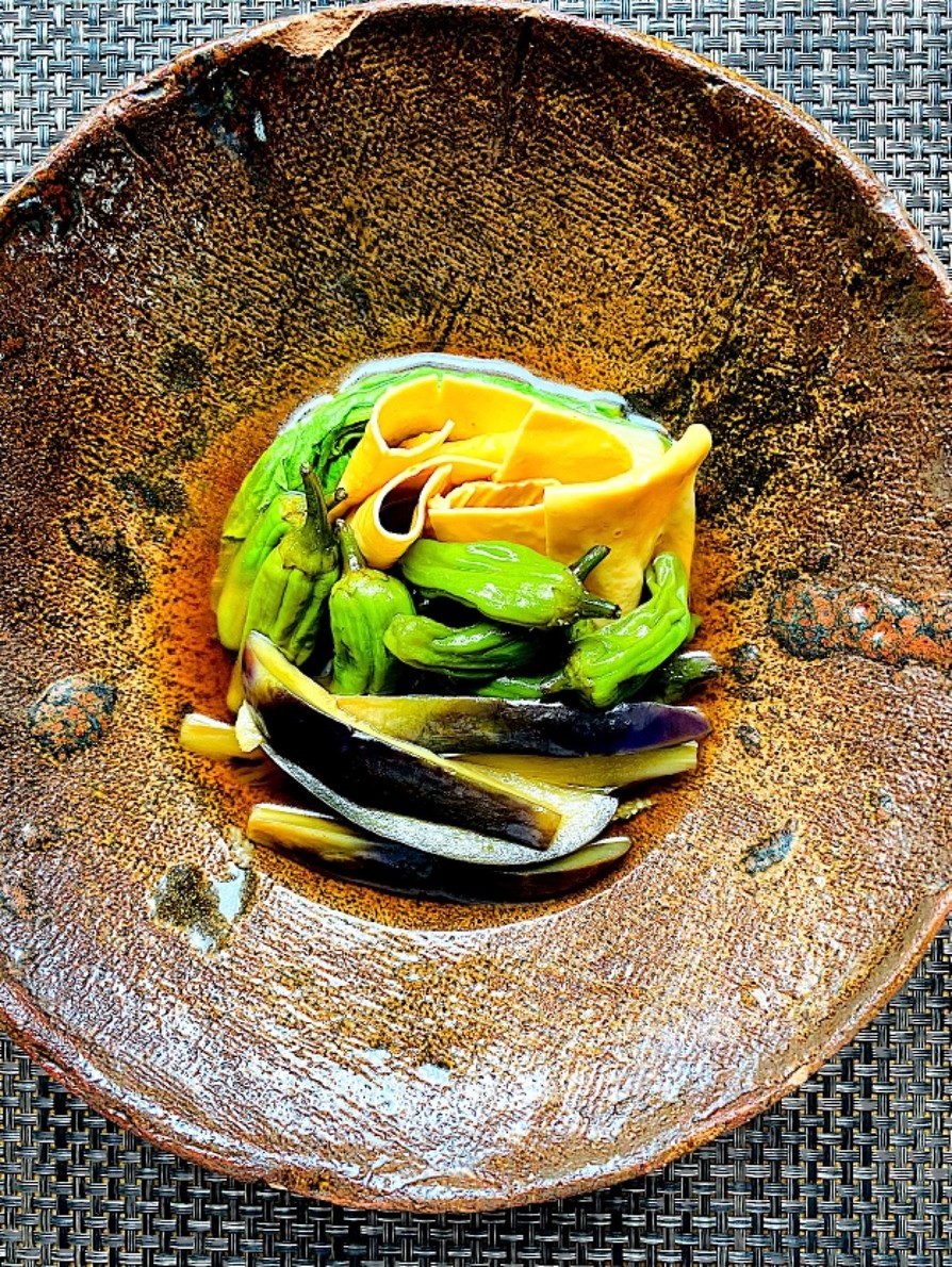 夏野菜と干皮豆腐の煮浸しの画像