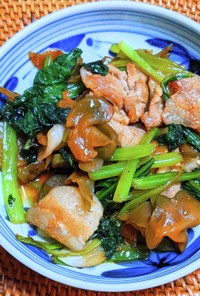 豚肉と小松菜のザーサイ炒め