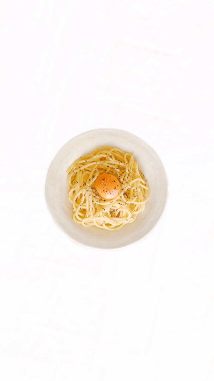 卵黄で簡単、シンプル濃厚カルボナーラ。の画像