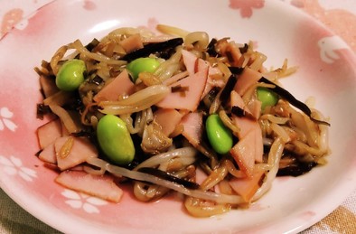 もやし/しそ昆布煮･ハム/枝豆サラダ合えの写真
