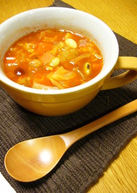 雑穀米で♡トマト味のデトックススープ