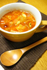 雑穀米で♡トマト味のデトックススープ